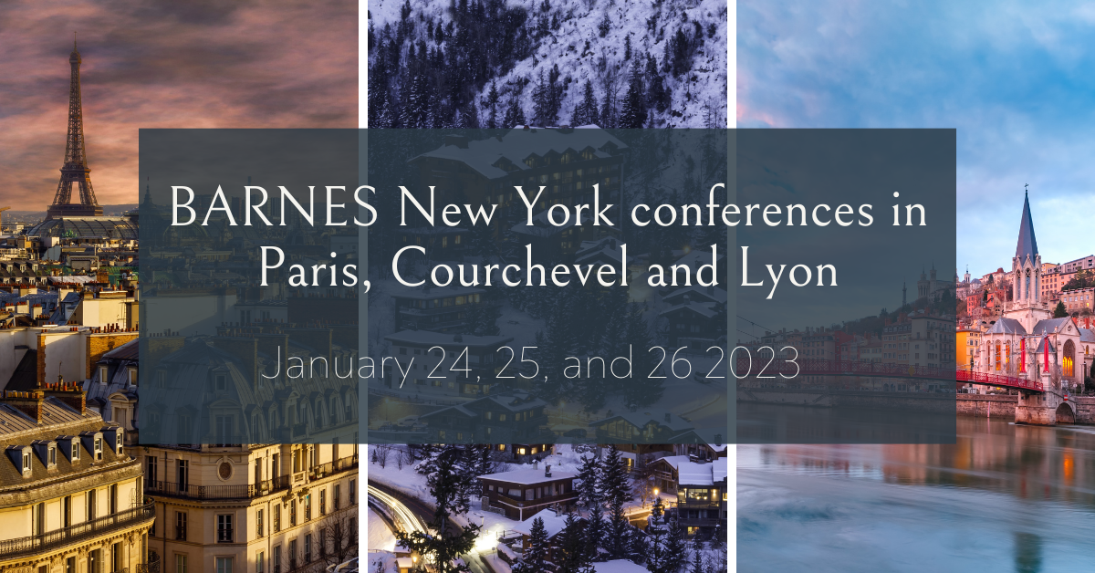 Gira de conferencias de BARNES Nueva York en Francia – enero de 2023