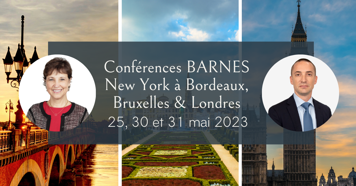BARNES New York’s Conference Tour en Europe – Mai 2023