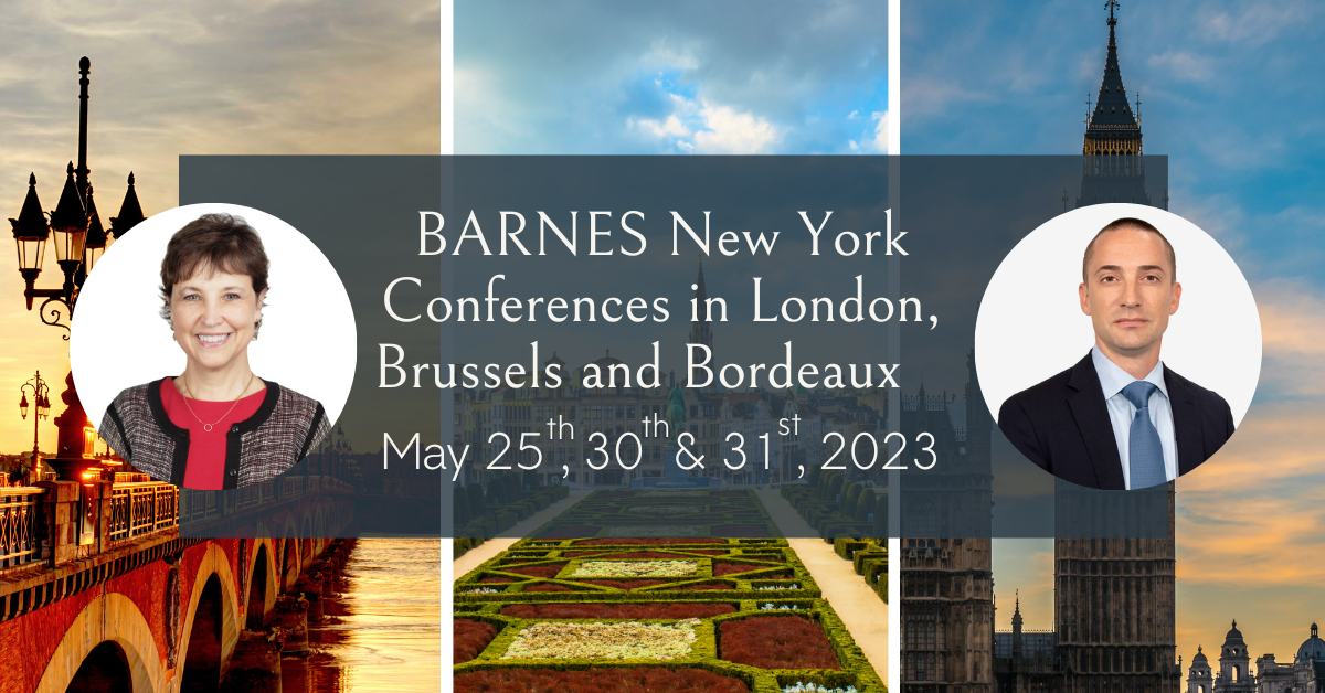 BARNES New York’s Conference Tour in Europe – May 2023