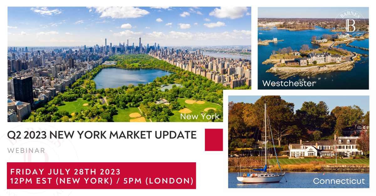 Actualización del mercado inmobiliario NY, Westchester y Connecticut – Q2 2023 – Webinar gratuito